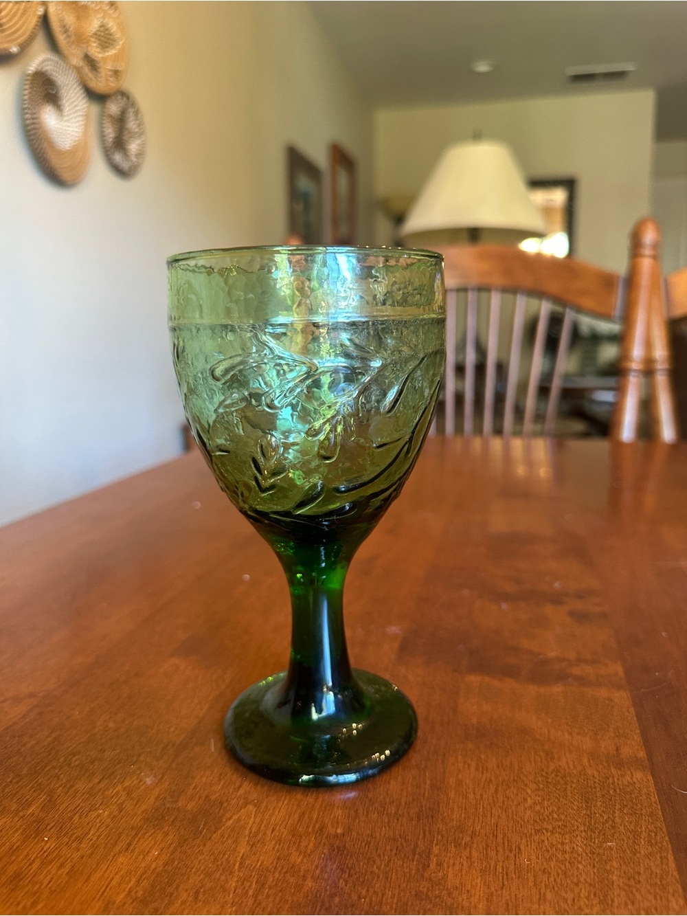 Green Glass Goblet